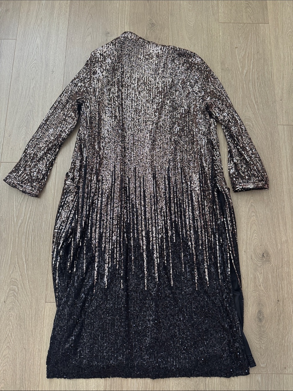 Anthropologie/BB Dakota Rose Gold and Black Sequin Duster - Picture 5 of 8